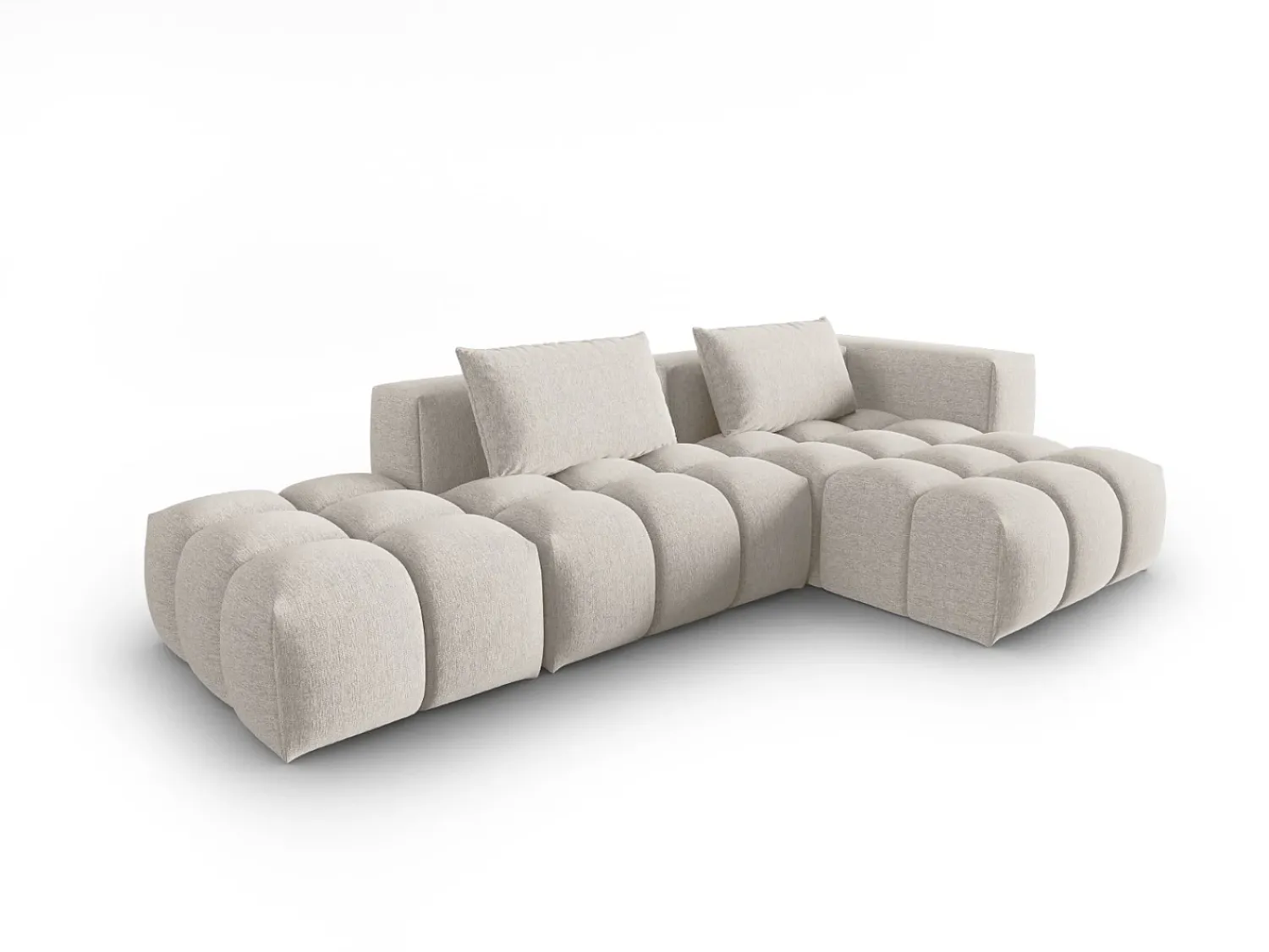 CXL by Christian Lacroix - Sofá modular de canto direito "Lorella" 4 lugares em tecido estrutural - 265x145x70cm^ Sofá