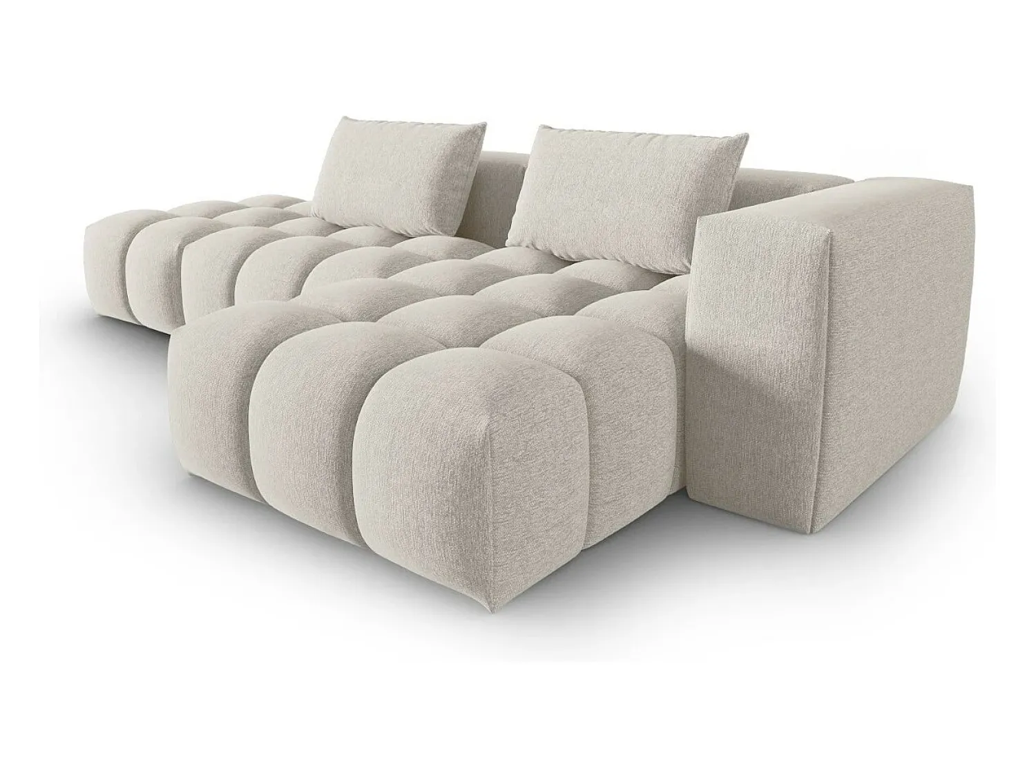 CXL by Christian Lacroix - Sofá modular de canto direito "Lorella" 4 lugares em tecido estrutural - 265x145x70cm^ Sofá