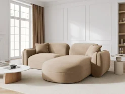 CXL by Christian Lacroix - Sofá modular de canto direito "Lucien" 3 lugares em veludo areia - 230x165x70cm^ Sofá