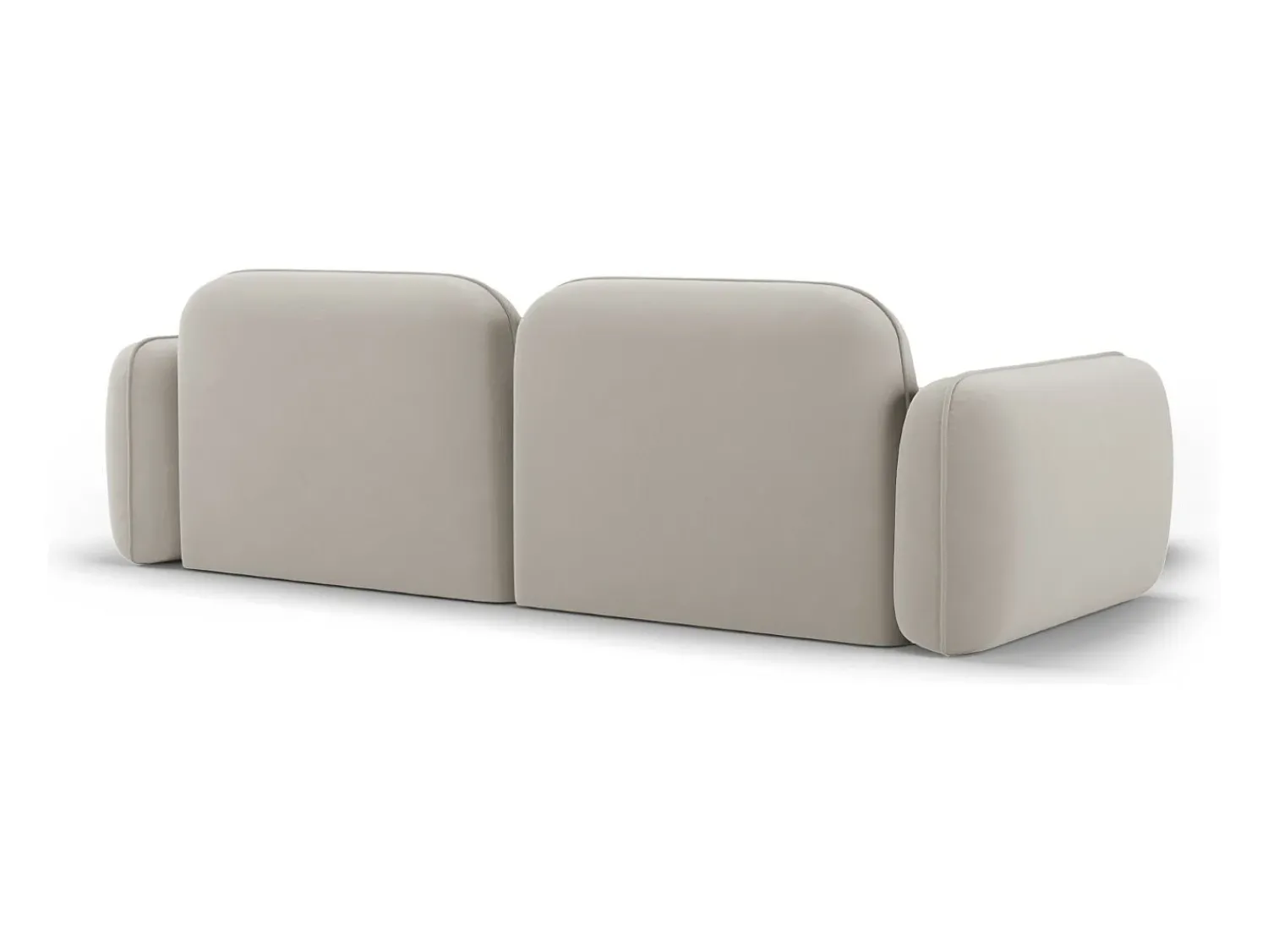 Outlet CXL by Christian Lacroix - Sofá modular de canto esquerdo "Lucien" 3 lugares em veludo claro - 230x165x70cm Bege