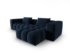 CXL by Christian Lacroix - Sofá modular de canto direito "Lorella" 3 lugares em veludo azul real - 260x145x70cm^ Sofá