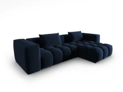 CXL by Christian Lacroix - Sofá modular de canto direito "Lorella" 3 lugares em veludo azul real - 260x145x70cm^ Sofá