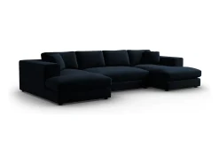 Sofá|CXL by Christian Lacroix - Sofá panorâmico "Tendance" 5 lugares em veludo - 344x170x72cm Azul escuro