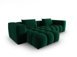 CXL by Christian Lacroix - Sofá modular de canto esquerdo "Lorella" 3 lugares em veludo verde garrafa - 260x145x70cm^ Sofá