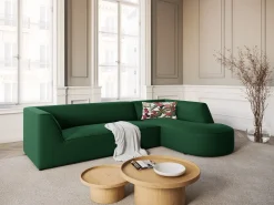 Sofá|CXL by Christian Lacroix - Sofá de canto direito "Charles" 4 lugares em veludo - 273x180x69cm Verde