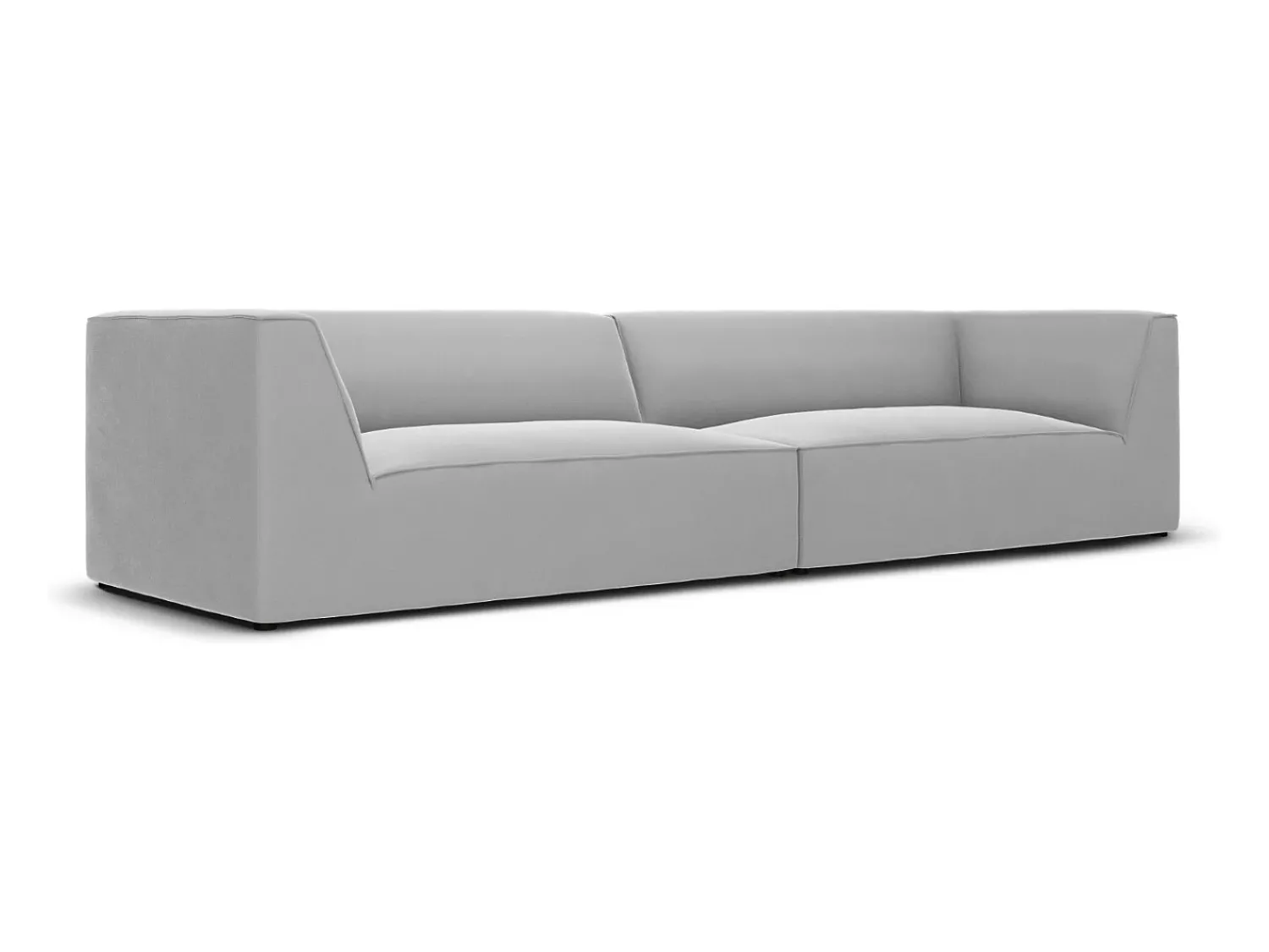 Sofá*CXL by Christian Lacroix - Sofá "Charles" 4 lugares em veludo cinza claro - 302x93x69cm Cinzento claro