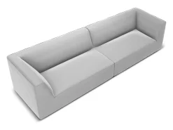 Sofá*CXL by Christian Lacroix - Sofá "Charles" 4 lugares em veludo cinza claro - 302x93x69cm Cinzento claro
