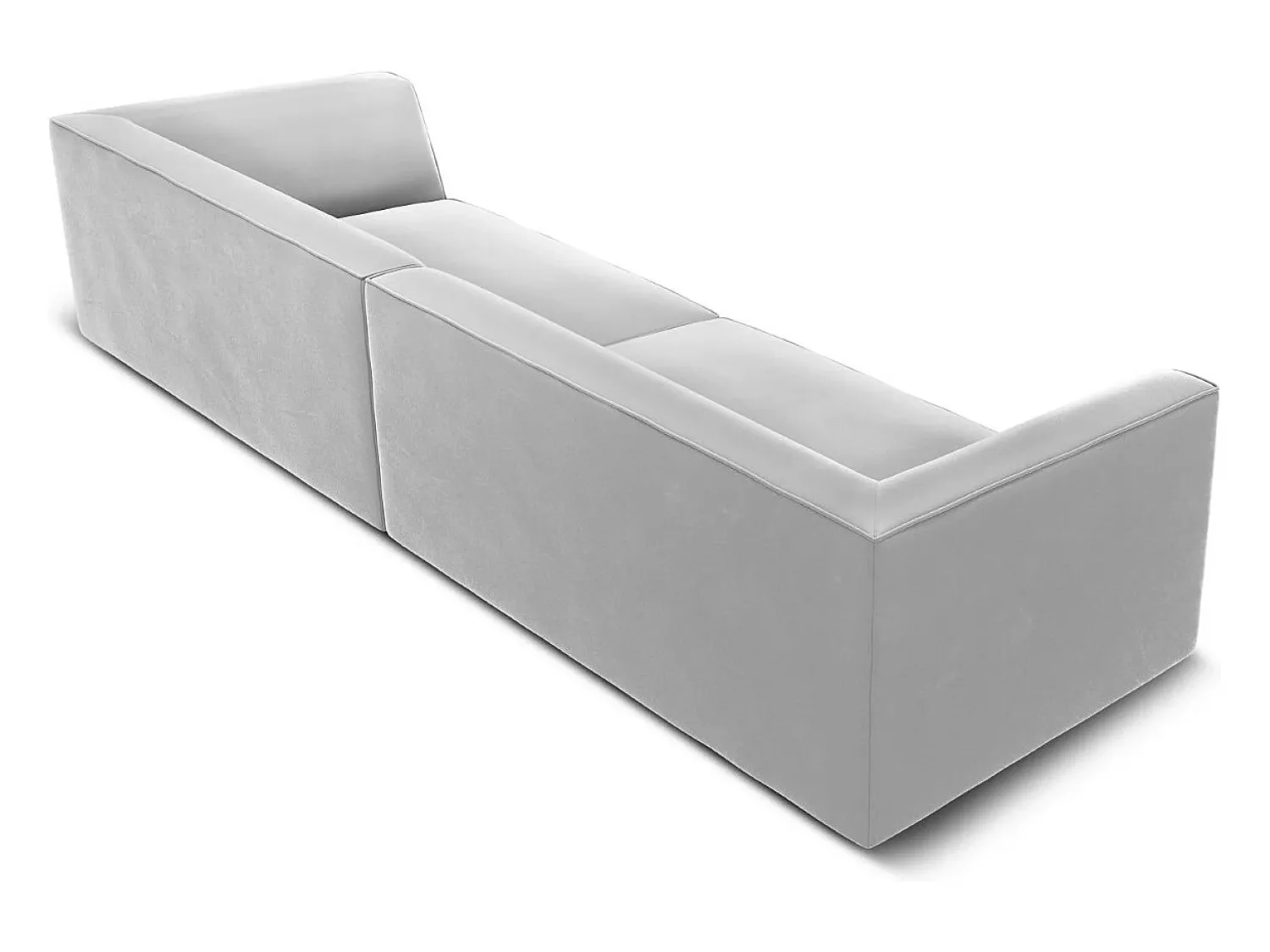 Sofá*CXL by Christian Lacroix - Sofá "Charles" 4 lugares em veludo cinza claro - 302x93x69cm Cinzento claro