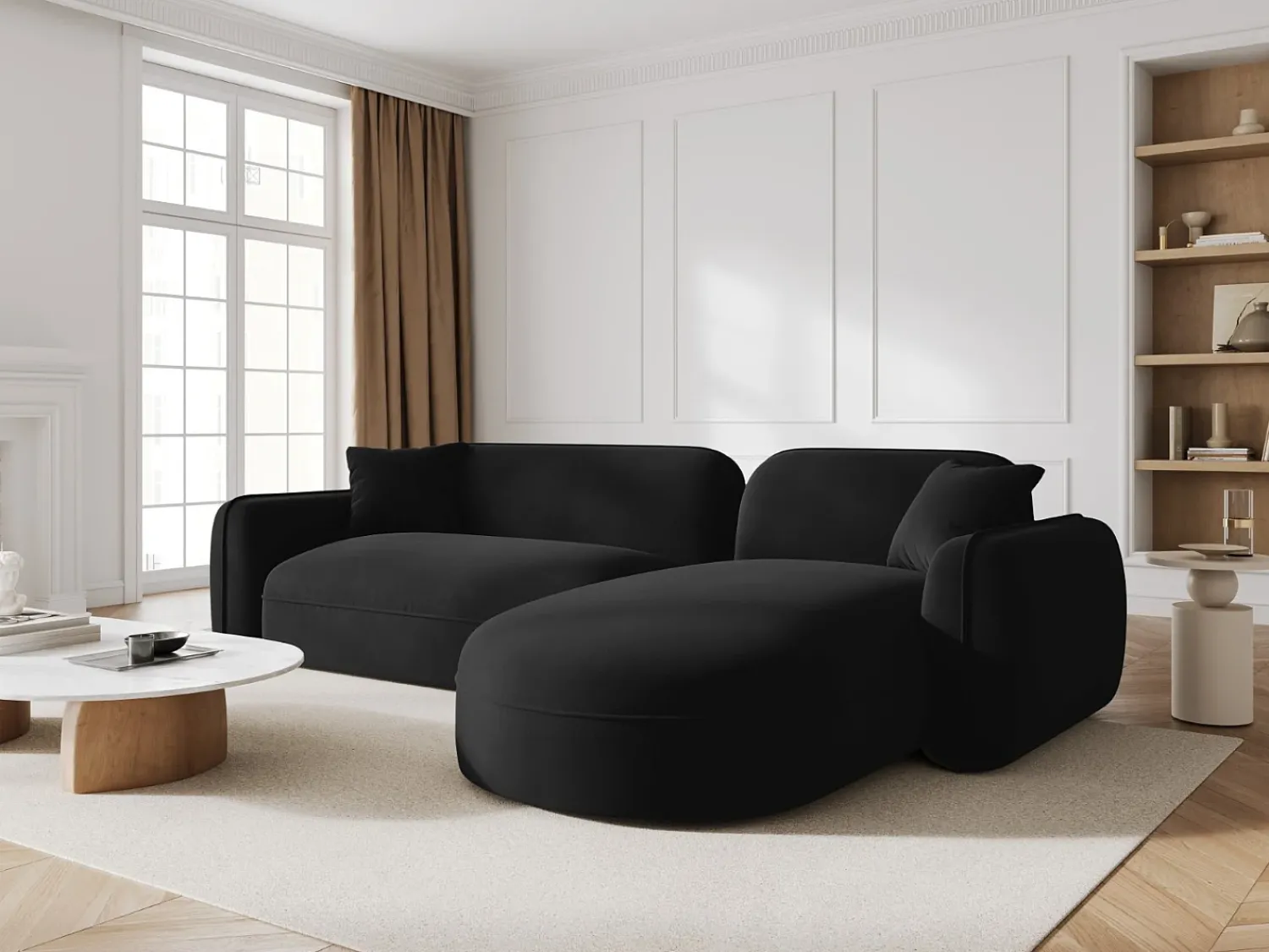 CXL by Christian Lacroix - Sofá modular de canto direito "Lucien" 4 lugares em veludo - 275x165x70cm^ Sofá