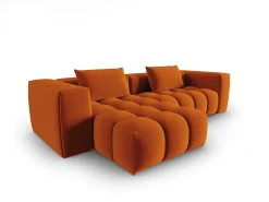 Sofá|CXL by Christian Lacroix - Sofá modular de canto esquerdo "Lorella" 3 lugares em veludo - 260x145x70cm Terracota