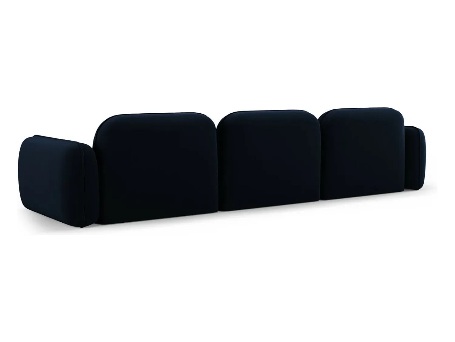 Online CXL by Christian Lacroix - Sofá modular "Lucien" 4 lugares em veludo azul real - 320x90x70cm Azul escuro