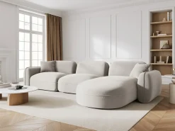 Online CXL by Christian Lacroix - Sofá modular de canto direito "Lucien" 4 lugares em veludo claro - 320x165x70cm Bege
