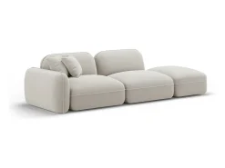 Sofá|CXL by Christian Lacroix - Sofá modular direito "Lucien" 3 lugares em veludo claro - 295x90x70cm Bege