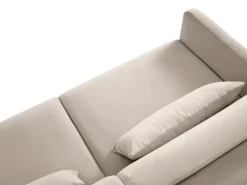 Sofá*CXL by Christian Lacroix - Sofá-cama de canto direito "Yanis" 4 lugares em veludo - 260x170x80cm Bege