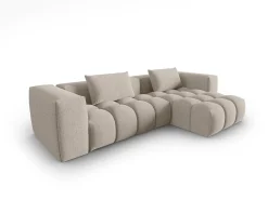 Sofá*CXL by Christian Lacroix - Sofá modular de canto direito "Lorella" 3 lugares em tecido estrutural areia - 260x145x70cm Camel