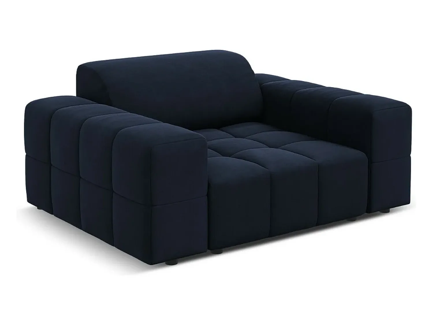 Best CXL by Christian Lacroix - Poltrona "Luc" em veludo - 124x102x70cm Azul escuro