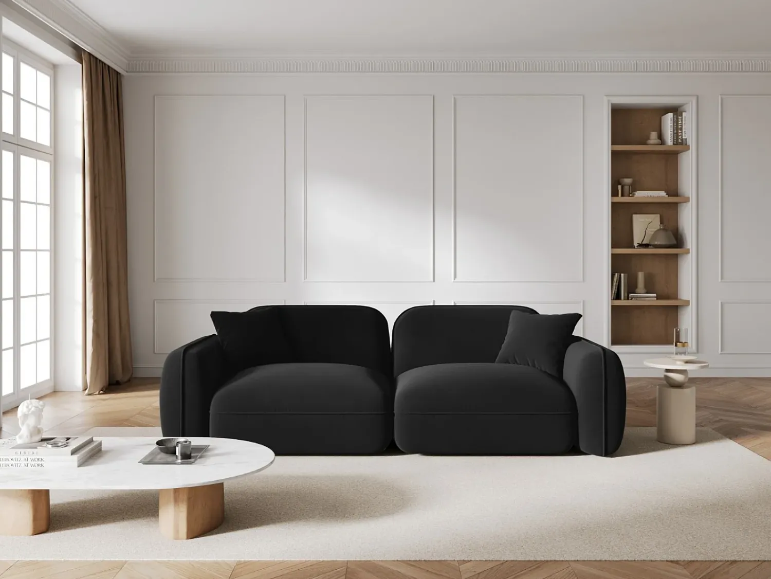 CXL by Christian Lacroix - Sofá modular "Lucien" 3 lugares em veludo - 230x90x70cm^ Sofá