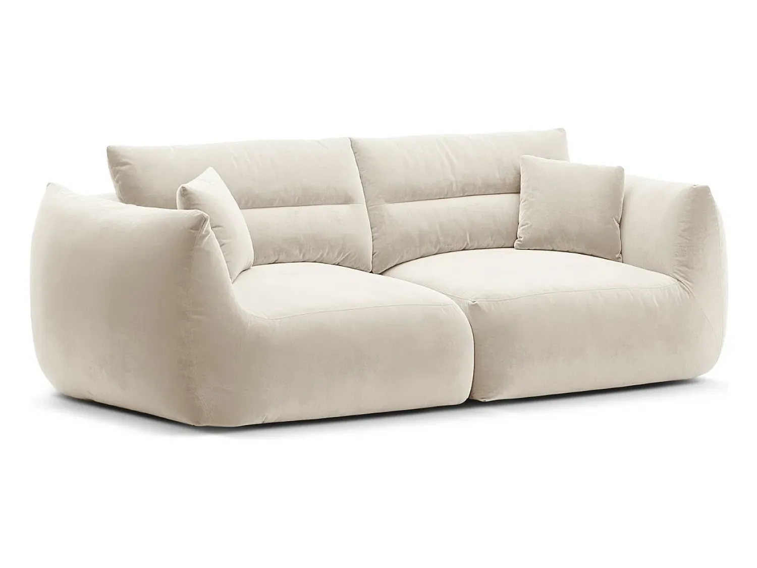 CXL by Christian Lacroix - Sofá modular "Maurie" 3 lugares em veludo - 224x107x90cm Marfim