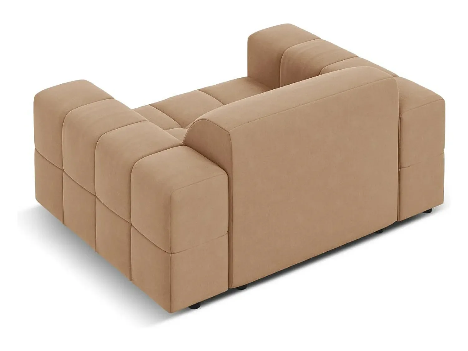 Discount CXL by Christian Lacroix - Poltrona "Luc" em veludo escuro - 124x102x70cm Bege
