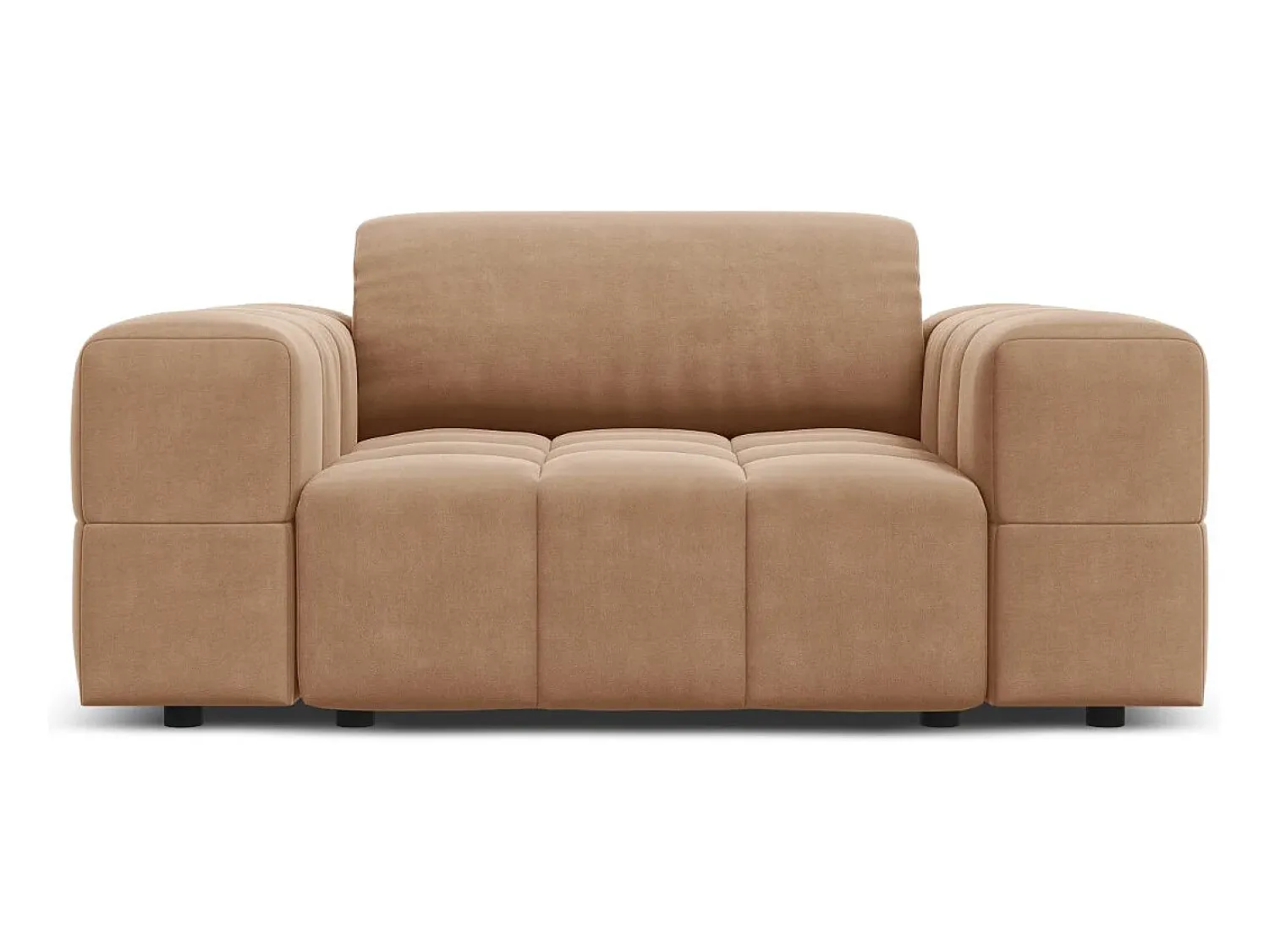 Discount CXL by Christian Lacroix - Poltrona "Luc" em veludo escuro - 124x102x70cm Bege