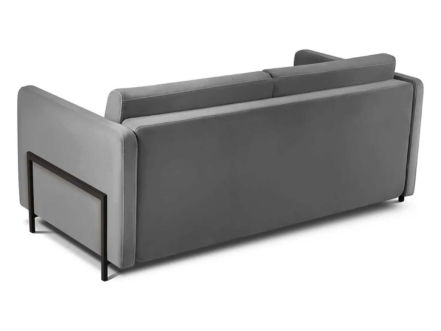 CXL by Christian Lacroix - Sofá-cama "Yanis" 2 lugares em veludo cinza escuro - 182x102x80cm^ Sofá