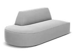 CXL by Christian Lacroix - Sofá modular virado para a esquerda "Charles" 2 lugares em veludo cinza claro - 181x93x69cm^ Sofá