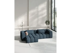 Sofá*CXL by Christian Lacroix - Sofá modular de canto esquerdo "Lorella" 3 lugares em tecido estrutural - 260x145x70cm Azul escuro