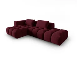 Sofá|CXL by Christian Lacroix - Sofá modular de canto esquerdo "Lorella" 4 lugares em tecido estrutural - 265x145x70cm Bordeaux