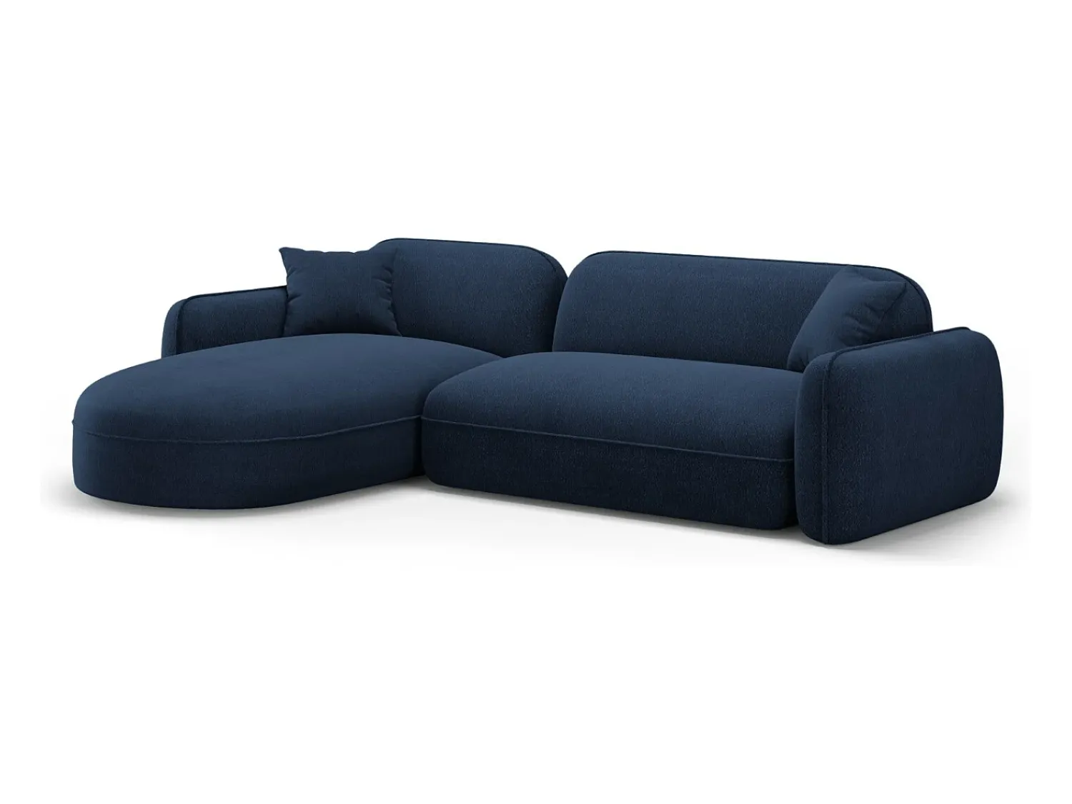 Clearance CXL by Christian Lacroix - Sofá modular de canto esquerdo "Lucien" 4 lugares em veludo - 275x165x70cm Azul escuro