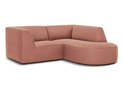 Sofá|CXL by Christian Lacroix - Sofá de canto direito "Charles" 3 lugares em veludo - 186x180x69cm Rosa