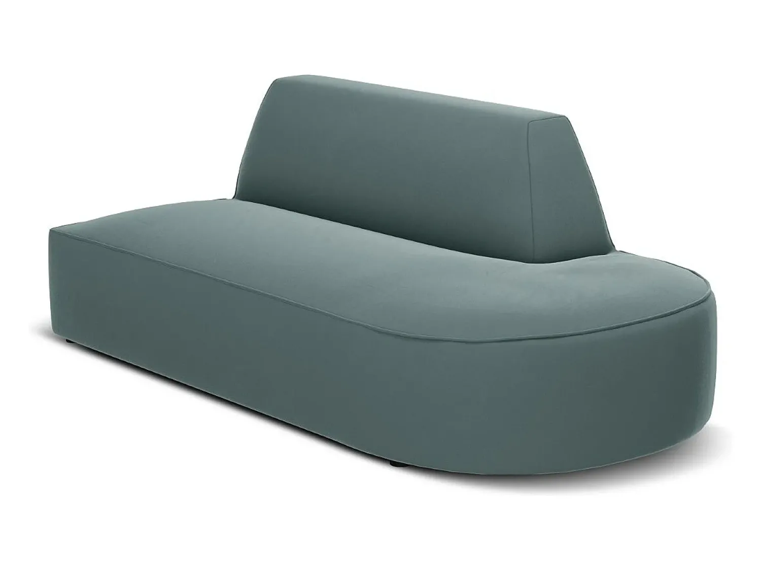 Sofá|CXL by Christian Lacroix - Sofá modular direito "Charles" 2 lugares em veludo hortelã - 181x93x69cm Azul turquesa