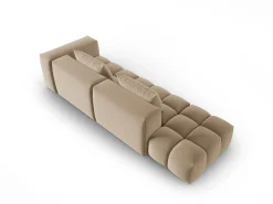 Sofá*CXL by Christian Lacroix - Sofá modular virado para a esquerda "Lorella" 3 lugares em veludo areia - 265x85x70cm Camel