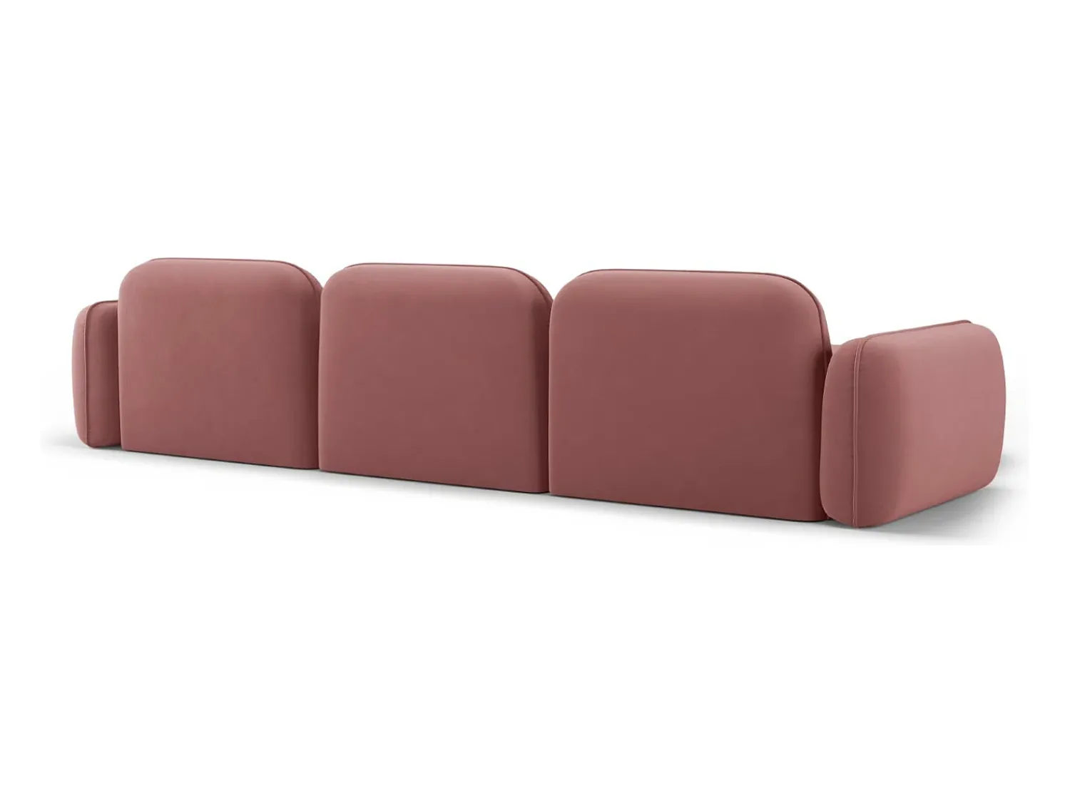Outlet CXL by Christian Lacroix - Sofá modular de canto esquerdo "Lucien" 4 lugares em veludo salmão - 320x165x70cm Rosa claro