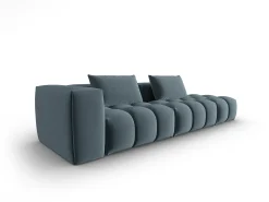 CXL by Christian Lacroix - Sofá modular direito "Lorella" 3 lugares em veludo pastel - 265x85x70cm Azul