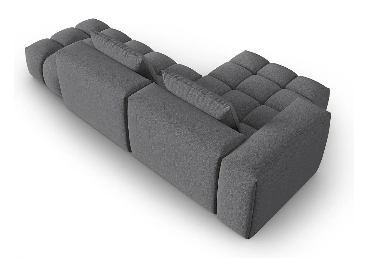 CXL by Christian Lacroix - Sofá modular de canto esquerdo "Lorella" 4 lugares em tecido estrutural cinza - 265x145x70cm^ Sofá