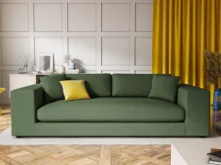 Sofá|CXL by Christian Lacroix - Sofá "Tendance" 4 lugares em veludo cotelê - 262x122x72cm Verde