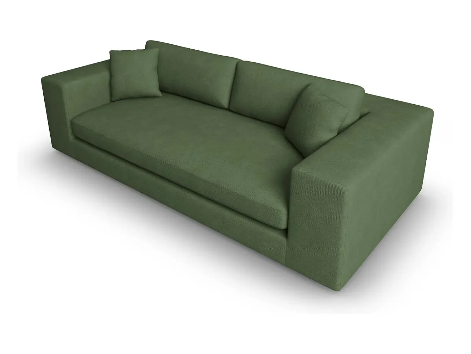 Sofá|CXL by Christian Lacroix - Sofá "Tendance" 4 lugares em veludo cotelê - 262x122x72cm Verde