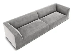 Sofá*CXL by Christian Lacroix - Sofá "Charles" 4 lugares em veludo cinza claro - 302x93x69cm Cinzento claro