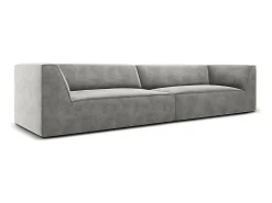 Sofá*CXL by Christian Lacroix - Sofá "Charles" 4 lugares em veludo cinza claro - 302x93x69cm Cinzento claro