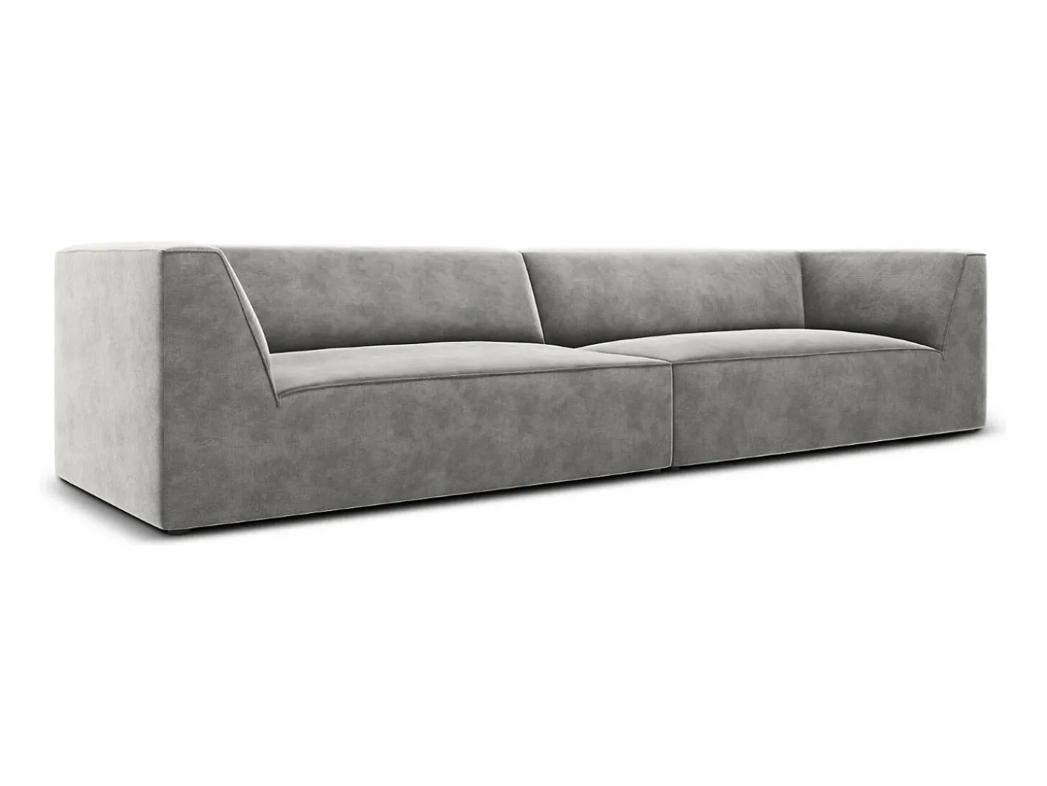 Sofá*CXL by Christian Lacroix - Sofá "Charles" 4 lugares em veludo cinza claro - 302x93x69cm Cinzento claro