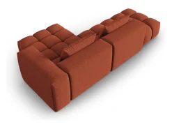Sofá*CXL by Christian Lacroix - Sofá modular de canto direito "Lorella" 4 lugares em tecido estrutural - 265x145x70cm Coral