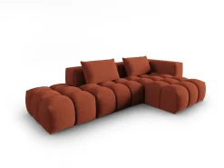 Sofá*CXL by Christian Lacroix - Sofá modular de canto direito "Lorella" 4 lugares em tecido estrutural - 265x145x70cm Coral