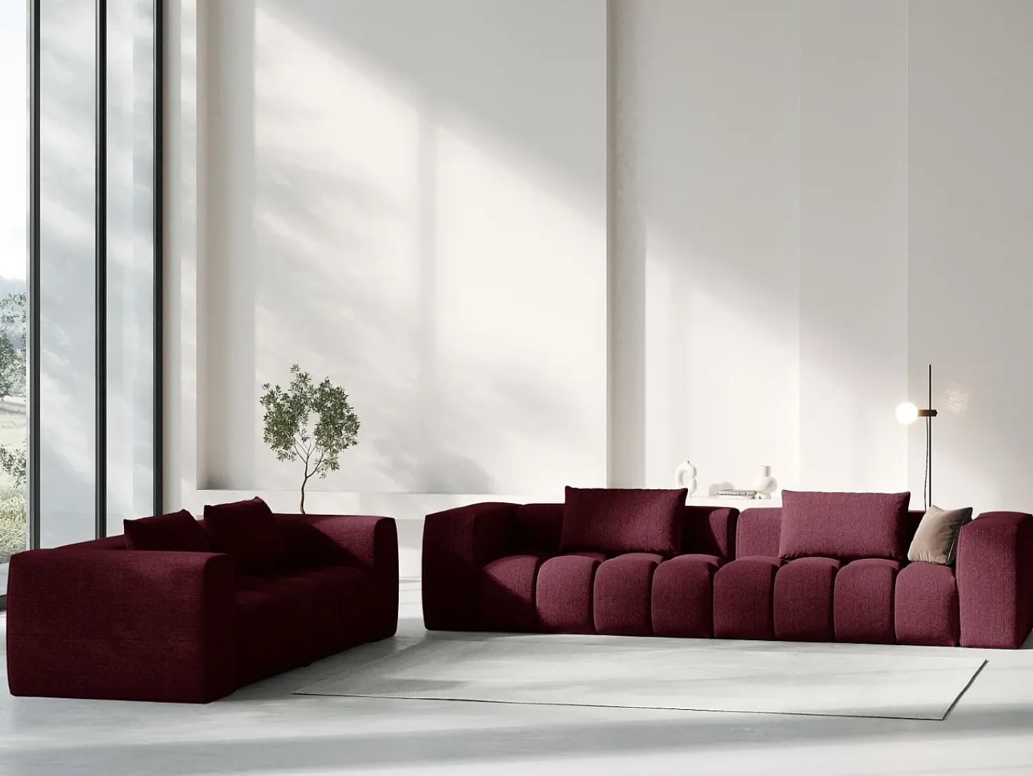 CXL by Christian Lacroix - Sofá modular "Lorella" 3 lugares em tecido estrutural - 230x85x70cm^ Sofá