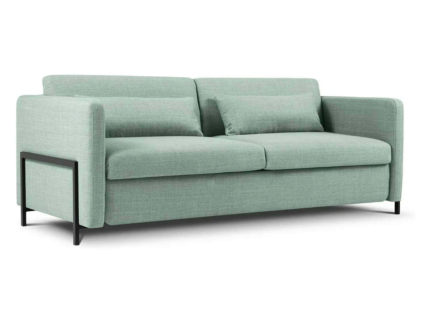 Sofá|CXL by Christian Lacroix - Sofá-cama "Yanis" 3 lugares em tecido estrutural hortelã - 202x102x80cm Azul turquesa