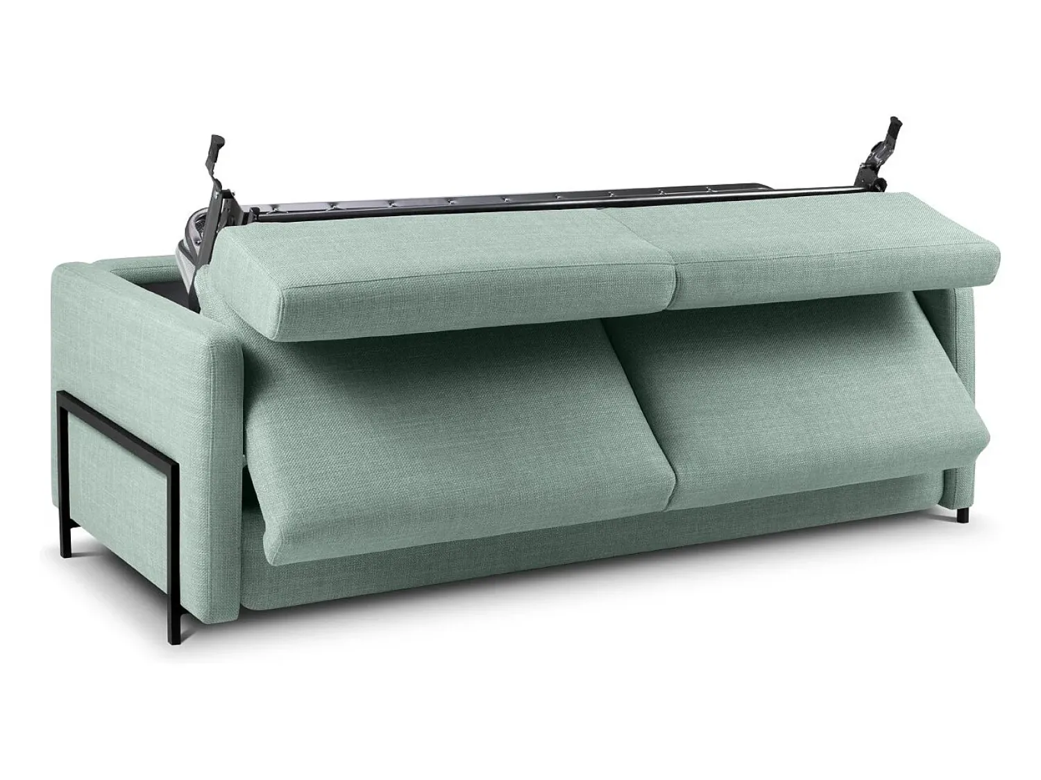 Sofá|CXL by Christian Lacroix - Sofá-cama "Yanis" 3 lugares em tecido estrutural hortelã - 202x102x80cm Azul turquesa