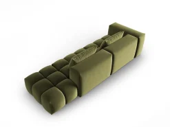 Sofá*CXL by Christian Lacroix - Sofá modular direito "Lorella" 3 lugares em veludo - 265x85x70cm Verde claro