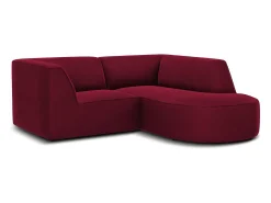 Sofá|CXL by Christian Lacroix - Sofá de canto direito "Charles" 3 lugares em veludo - 186x180x69cm Vermelho