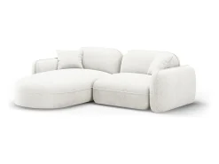 Online CXL by Christian Lacroix - Sofá modular de canto esquerdo "Lucien" 3 lugares em veludo - 230x165x70cm Marfim