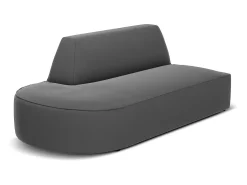 CXL by Christian Lacroix - Sofá modular virado para a esquerda "Charles" 2 lugares em veludo cinza escuro - 181x93x69cm^ Sofá