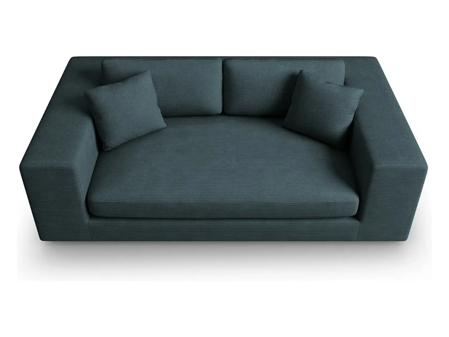 Sofá|CXL by Christian Lacroix - Sofá "Tendance" 3 lugares em veludo cotelê - 220x122x72cm Azul